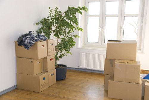 Residential flat clearance with mixed household items ready for loading